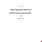 Create a Business Disaster Recovery Plan - Easy to Use Template example document template