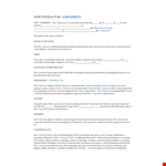 Subcontractor Agreement Template - Create a Contract with Contractor example document template 