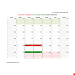 Healthy Meal Calendar example document template