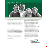 High School Planner for College Admissions: Requirements and Colleges example document template