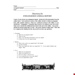 Endangered Report example document template