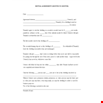 Rent Agreement Form | Month to Month | Owner & Tenant | Dwelling example document template