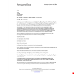 Offer Of Employment Letter example document template