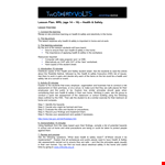 Health And Safety Lesson Plan example document template