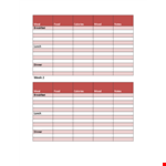 Food Diary Template example document template 