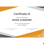 Certificate Completion - Recognized Training and Certification Program | Get Certified example document template