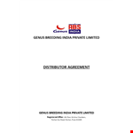 Distribution Agreement for India: Ensuring Successful Collaboration with Distributors - Genus example document template 