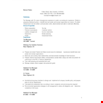 Resume Format For Taxation Manager example document template