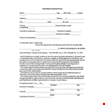 Parental Consent Form Template for Hospital | Medical Child Consent - Undersigned example document template