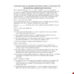 Professional Administrative Services Agreement Template example document template