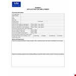 Printable Subway Application | Employment Information for Subway Applicants example document template