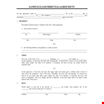 Lease Rental Agreement - Tenant and Landlord Terms example document template