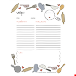 Cookbook Template - Create Your Own Custom Cookbook example document template