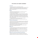 Divorce Agreement: Support and Child Agreements between Parties example document template 