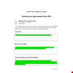 Improve Performance with Our Professional Improvement Plan Template - Address Concerns Swiftly example document template