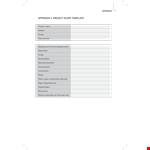 Business Project Scope & Appendix Examples example document template