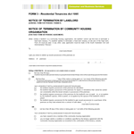 Landlord's Notice of Termination: Ensure Smooth Transition for Tenant example document template