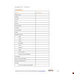 Event Budget Template Word example document template