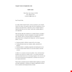 Computer Teacher Job Application Letter example document template