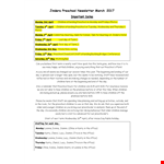 Preschool Newsletter Template - Engage Children and Their Parents example document template 