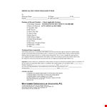 Authorize the Release of Your Medical Records with a Medical Release Form example document template 