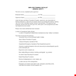 Employee Training Checklist Template example document template