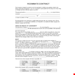 Roommate Agreement Template - Create an Effective Contract with Your Roommates and Landlord example document template 