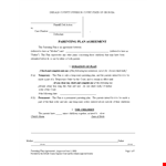 Parenting Plan Agreement example document template