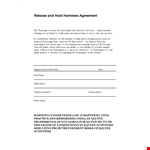 Protect Yourself: Horse Injury Hold Harmless Agreement Template example document template 