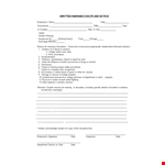 Effective Employee Discipline with our Write-Up Form example document template 