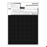 Square Two Dice Root Chart example document template