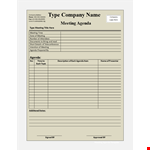 Efficient Meeting Agenda Template - Streamline Your Meetings example document template