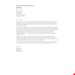 Flight Service Position | Showcase Your Skills | Airways Email Cover Letter example document template 