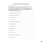 Effective Self Evaluation Examples for Teaching Candidates' Learning and Disposition example document template