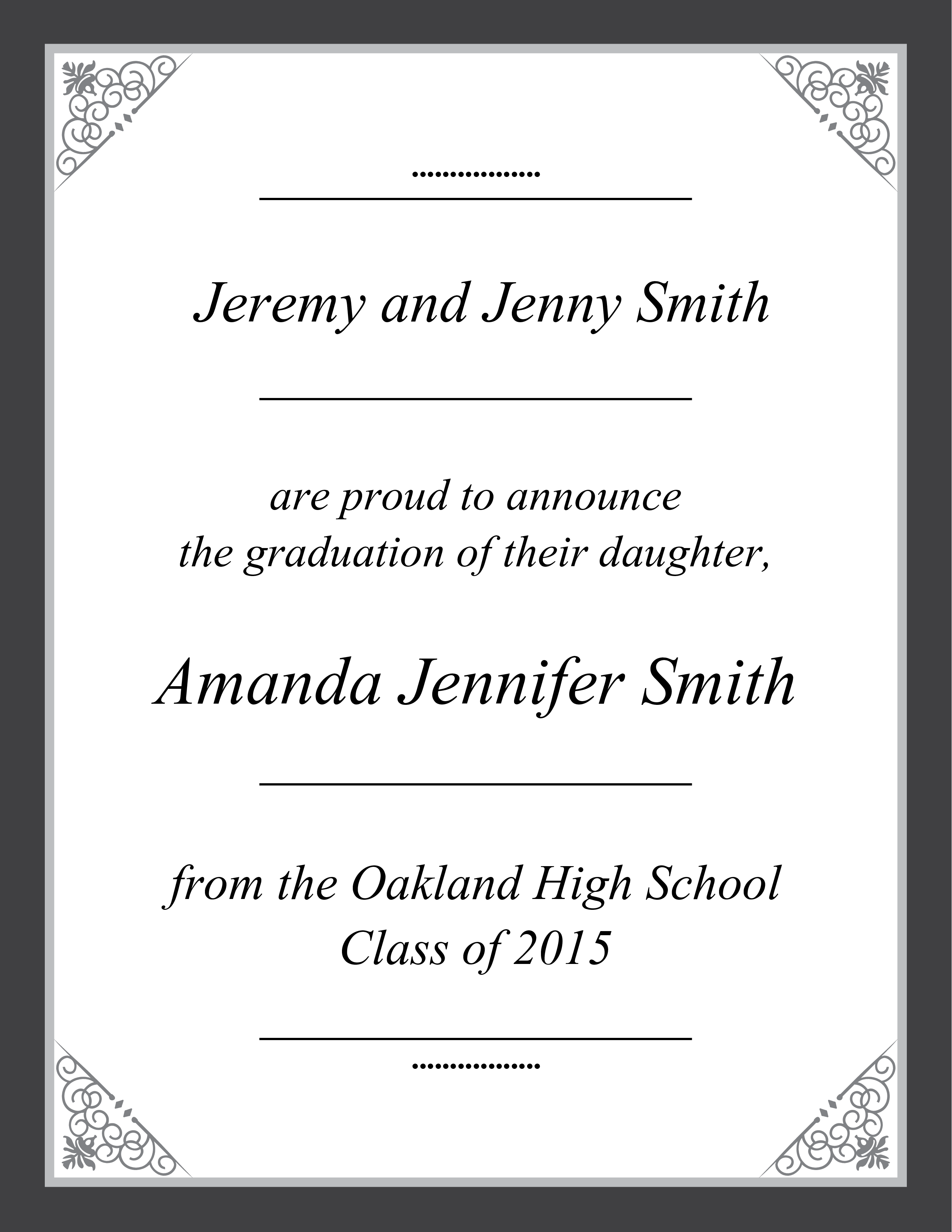 Custom Graduation Invitation Templates Personalize Yours Today Jeremy Smith And Jenny Proud