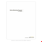 Online Marketing Proposal Template - Expert Marketing & SEO Services | Adlucent example document template