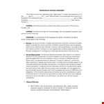 Service Agreement Template for University Service Provider - Shall Render Services example document template 