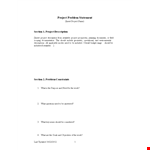 Problem Statement Template | Effective Project Analysis Section Available example document template