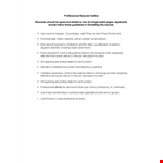 Professional Resume Outline example document template