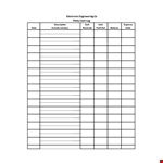 Electronic Petty Cash Log for Engineering Department example document template
