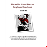 School Employee Handbook Sample example document template 