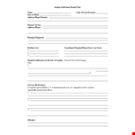 Individual Health Care Plan Template | Equipment, Address, Phone example document template