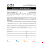 Independent Contractor Agreement for Services | Contractor Agreement example document template 