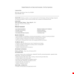 Junior Accountant Resume No Experience example document template