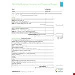 Monthly Business Expense Report - Track Your Business Expenses and Manage Your Income example document template