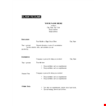 Printable Blank Resume example document template