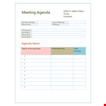 Meeting Agenda Template - Plan Efficient Meeting example document template