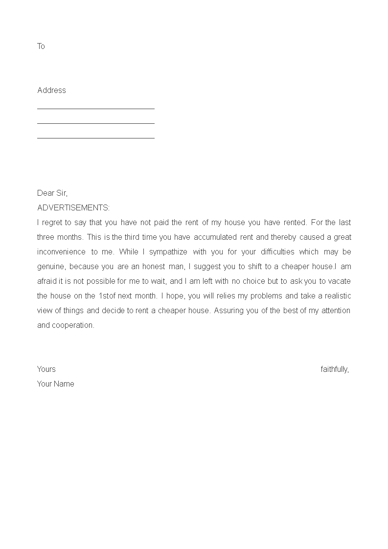 Tenant Warning Letter From Landlord