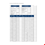 Loan Amortization Table example document template