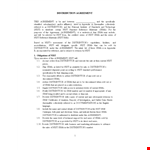 Distribution Agreement: Establishing a Lucrative Partnership with Distributors example document template